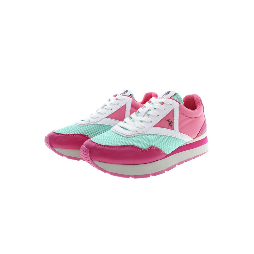 U.S. POLO ASSN. Pink Polyester Women's Sneaker