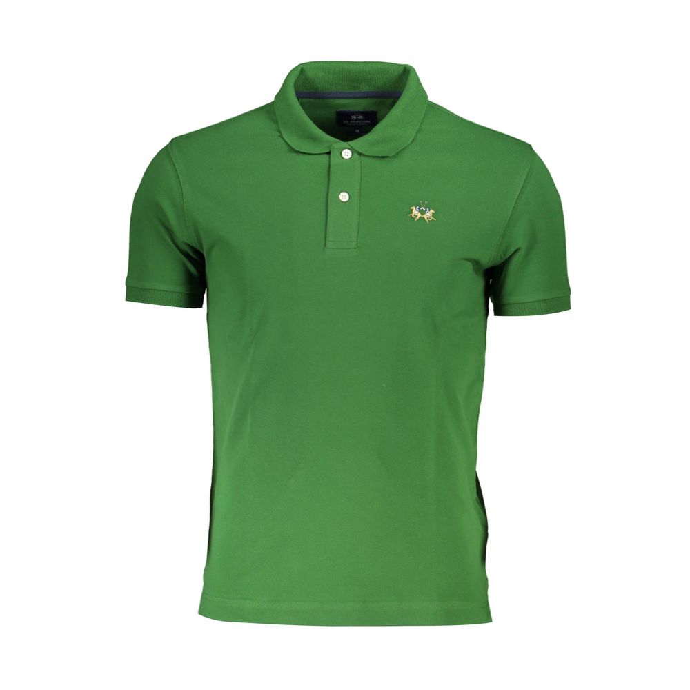 La Martina Green Cotton Polo Shirt La Martina