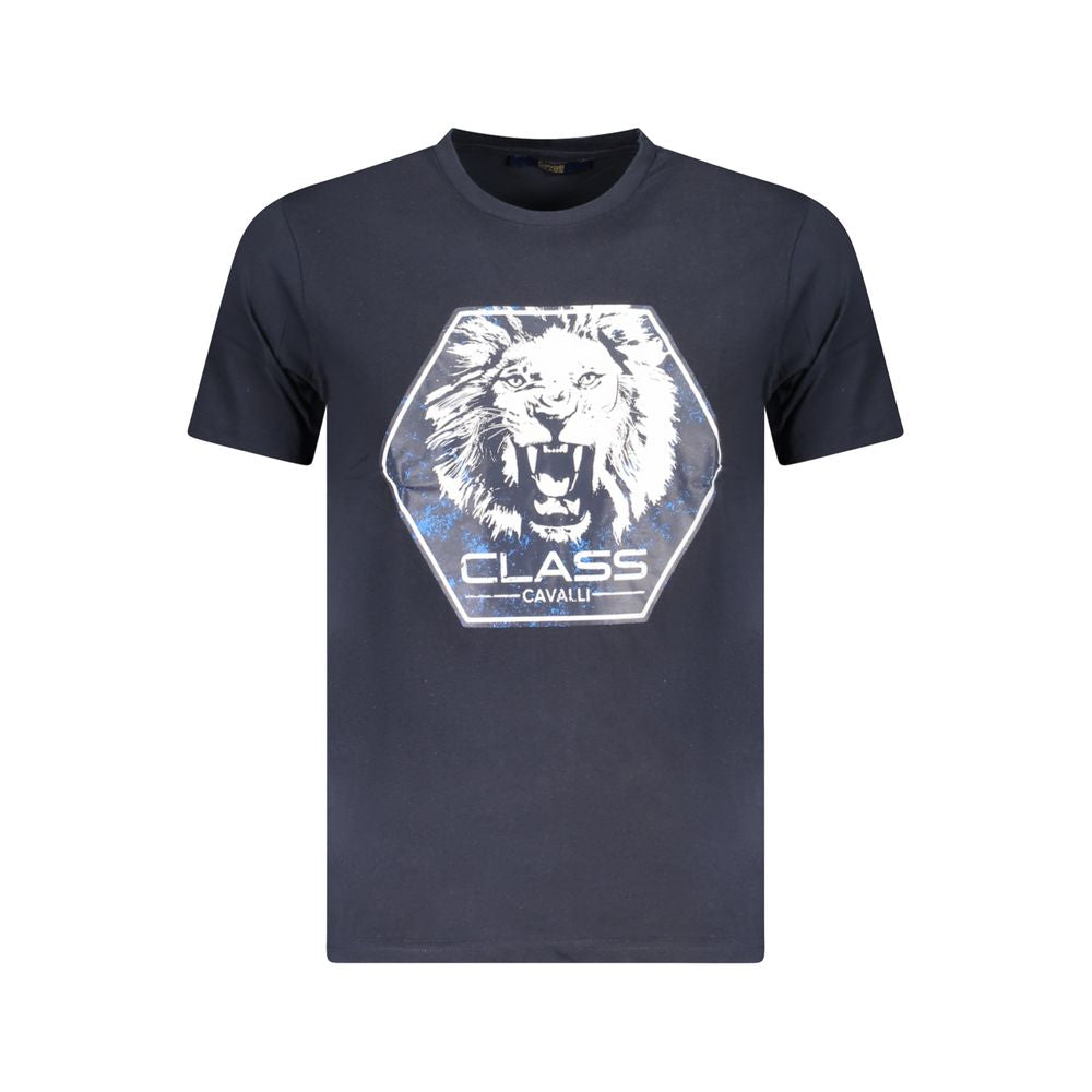 Cavalli Class Blu Cotton Men T-Shirt Cavalli Class