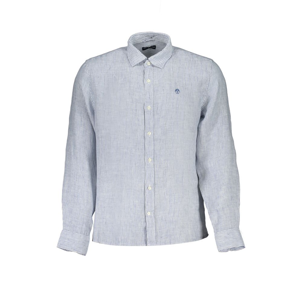 North Sails Blue Linen Men Shirt