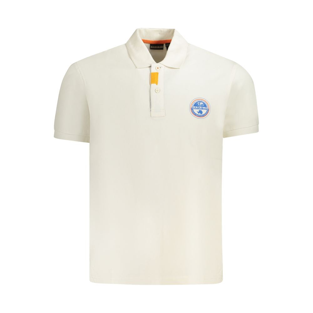 Napapijri White Cotton Men Polo Napapijri