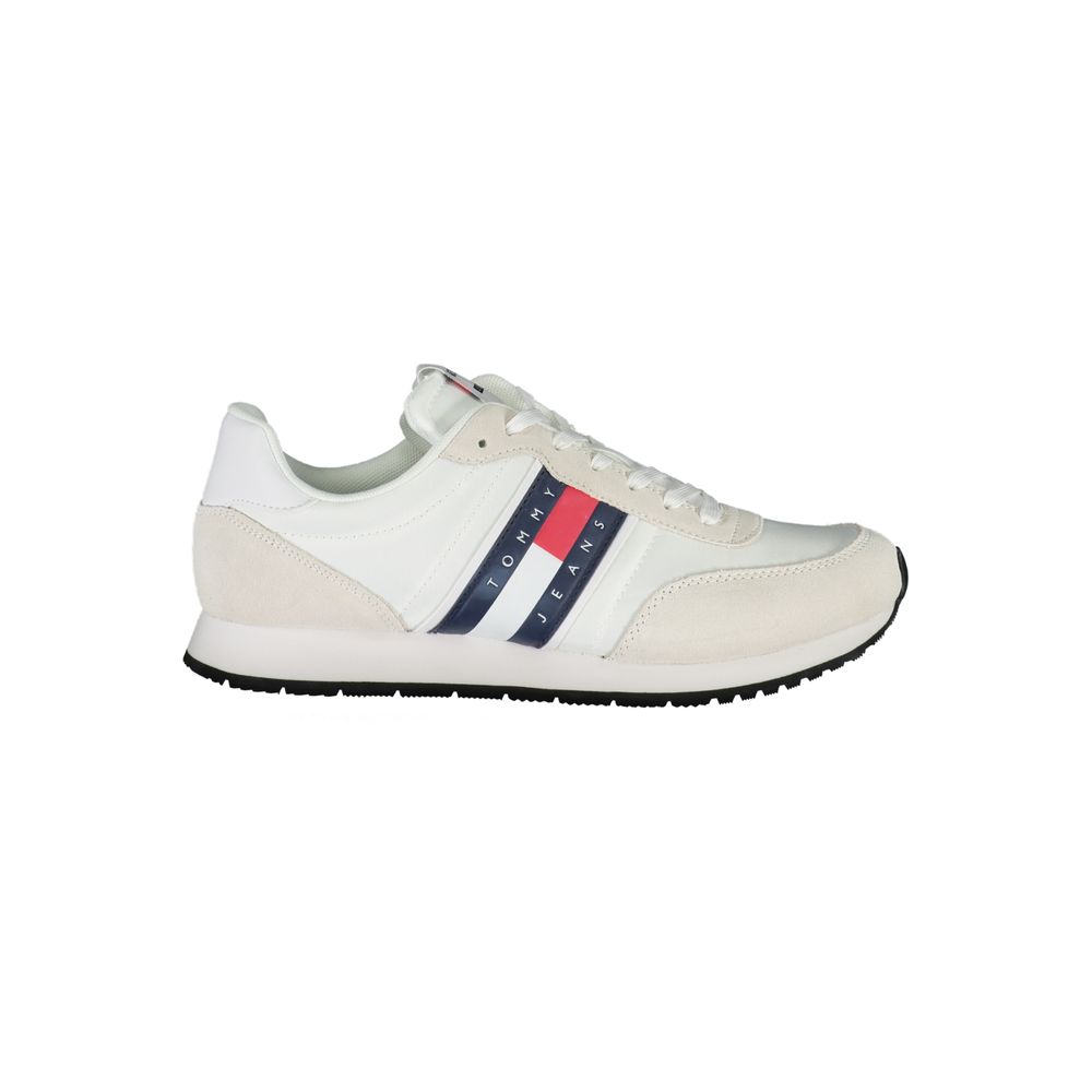 Tommy Hilfiger White Beige Polyester Men Sneaker