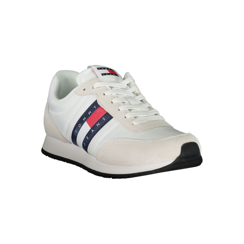 Tommy Hilfiger White Beige Polyester Men Sneaker
