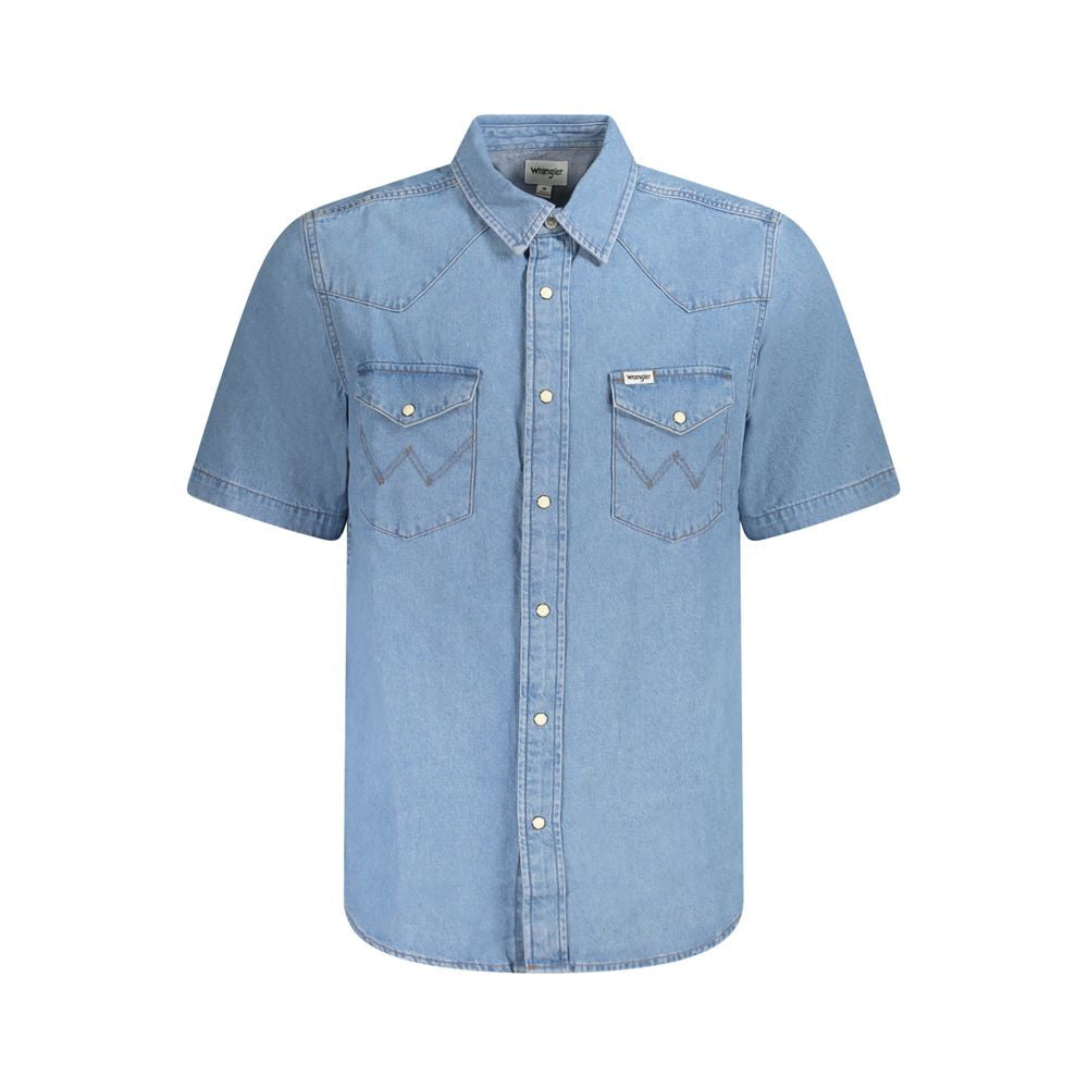Wrangler Azzurro Cotton Men Shirt Wrangler