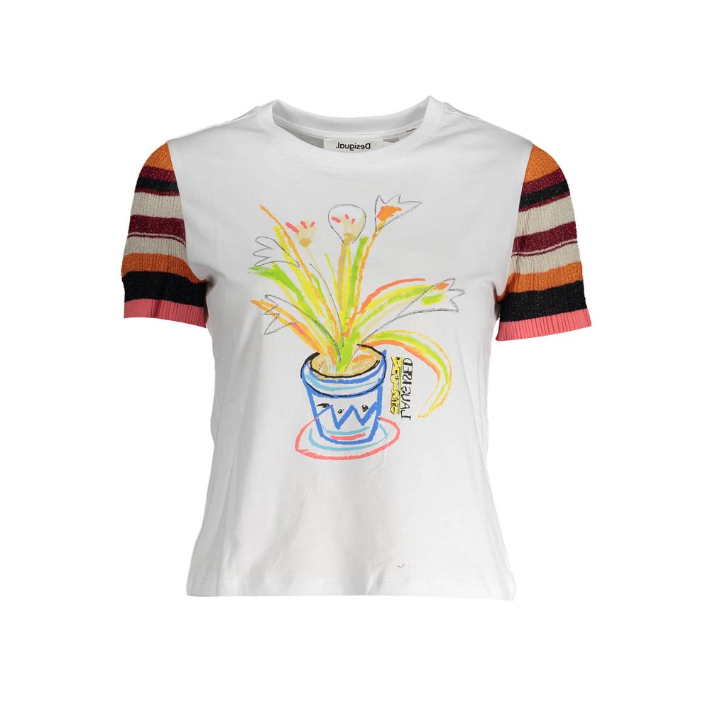 Desigual Bianco Cotton Women T-Shirt Desigual