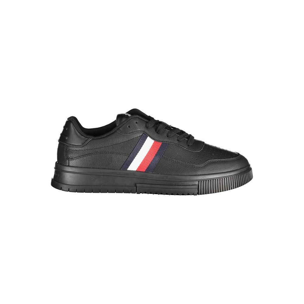 Tommy Hilfiger Black Leather Men's Sneaker Tommy Hilfiger
