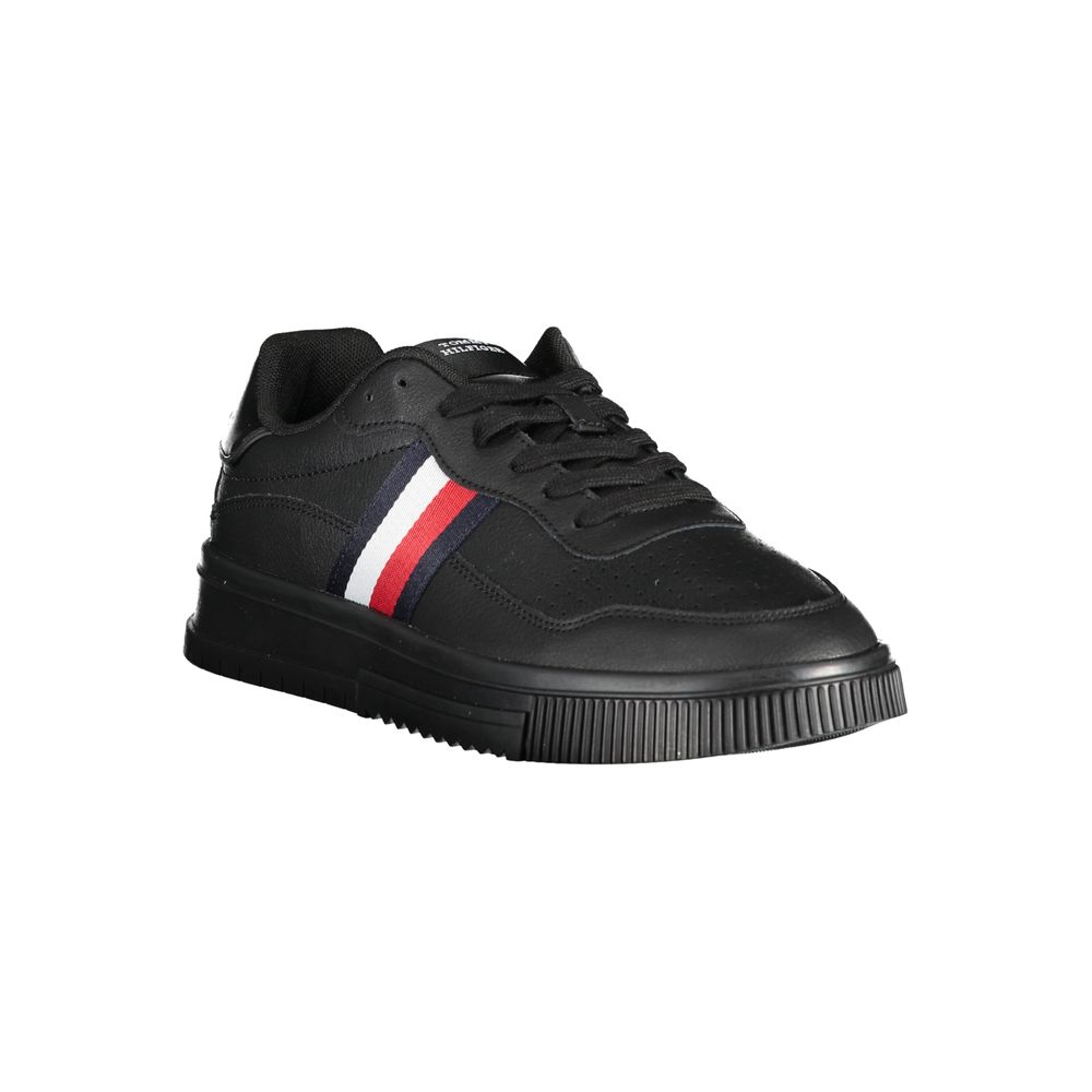Tommy Hilfiger Black Leather Men's Sneaker Tommy Hilfiger