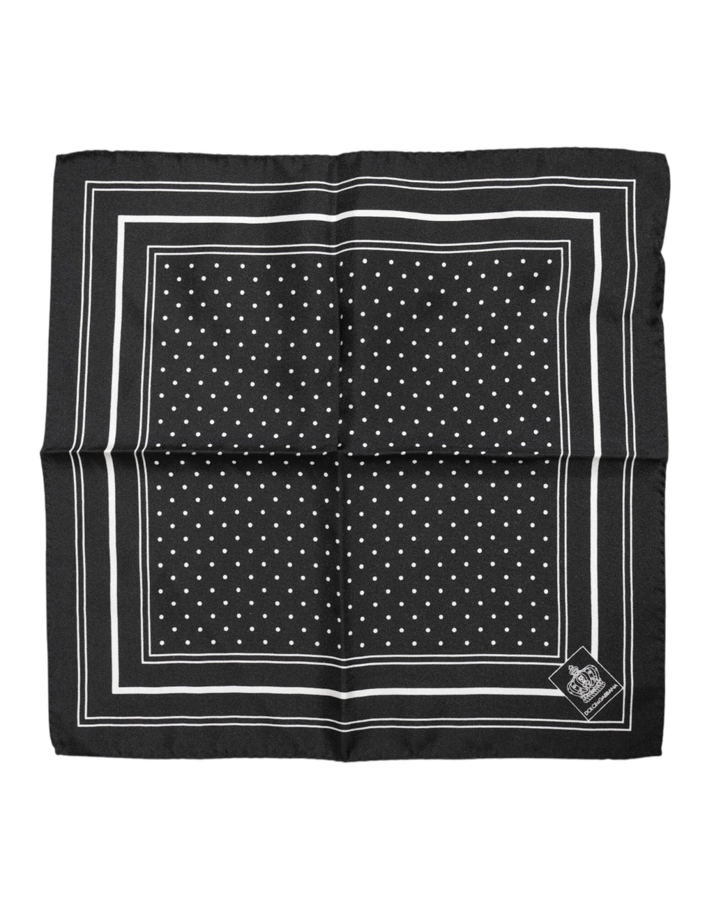 Dolce & Gabbana Black White Polka Dot Men Foulard Scarf Dolce & Gabbana