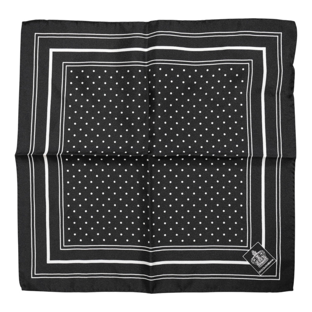 Dolce & Gabbana Black White Polka Dot Men Foulard Scarf Dolce & Gabbana