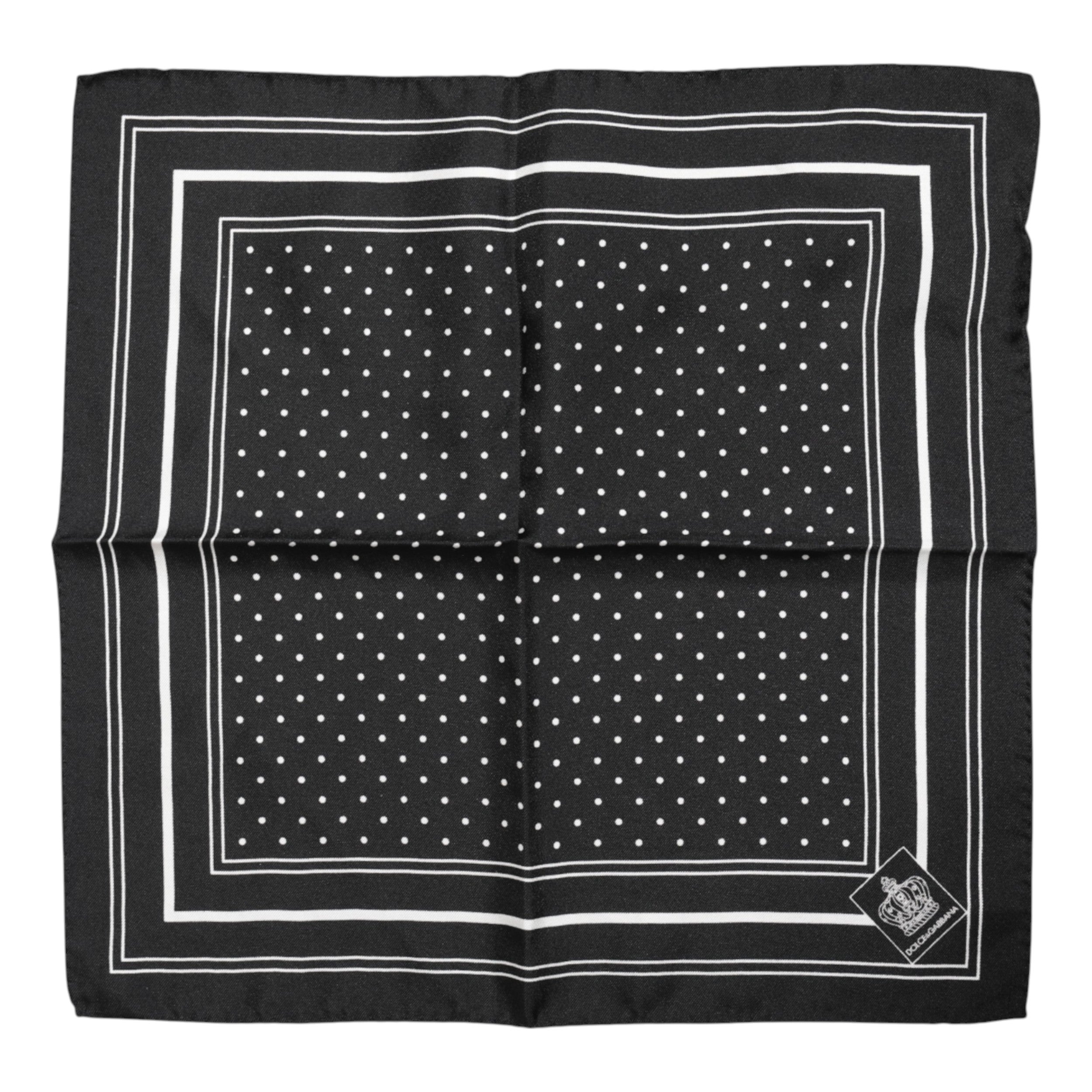 Dolce & Gabbana Black White Polka Dot Men Foulard Scarf Dolce & Gabbana