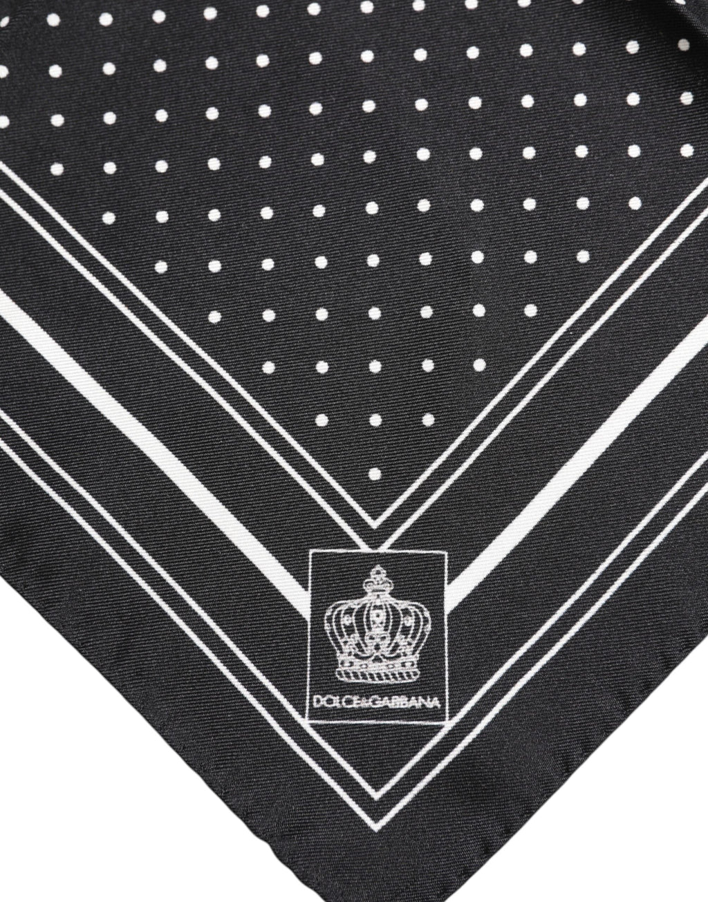 Dolce & Gabbana Black White Polka Dot Men Foulard Scarf Dolce & Gabbana
