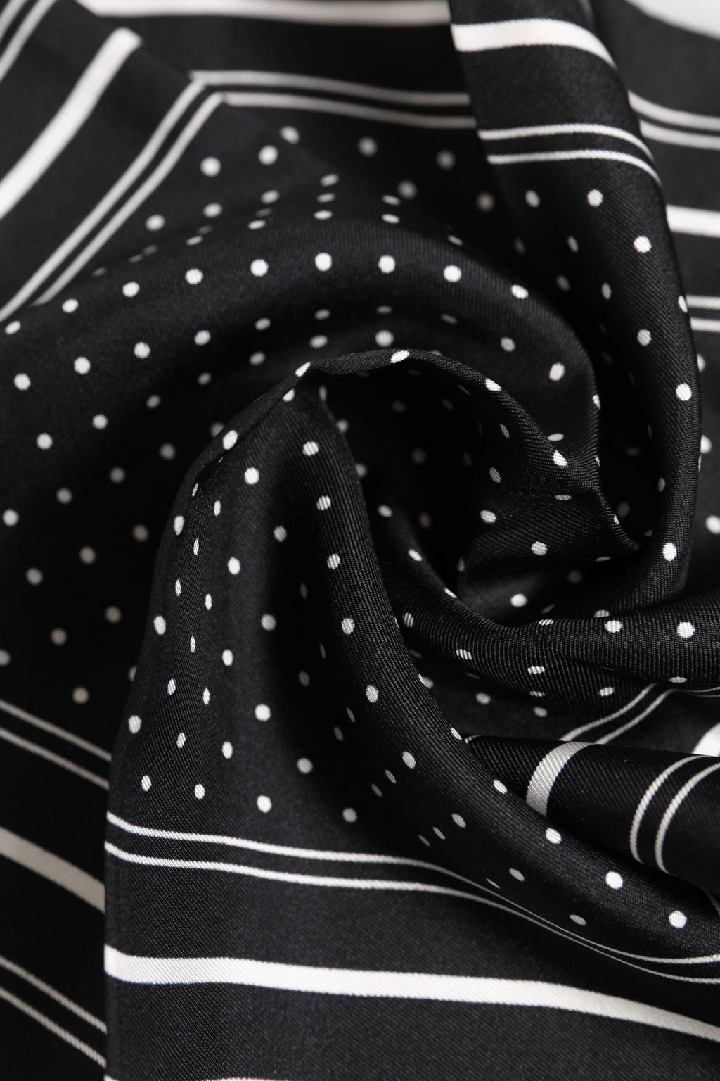 Dolce & Gabbana Black White Polka Dot Men Foulard Scarf Dolce & Gabbana