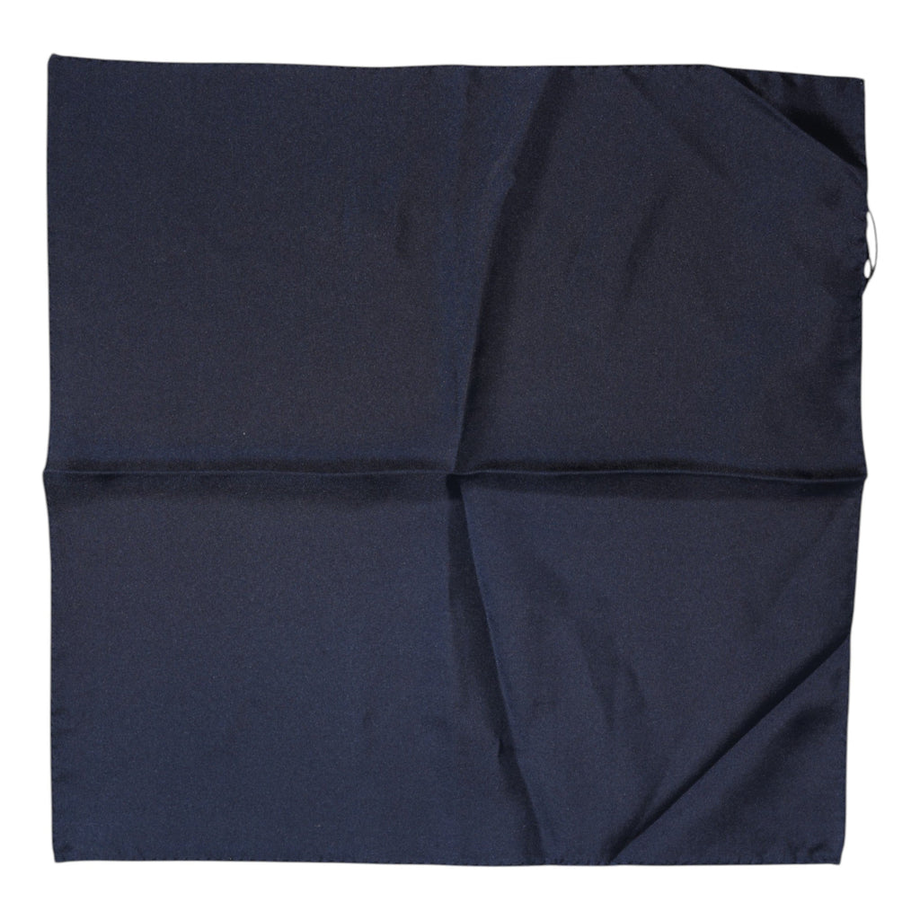 Dolce & Gabbana Dark Blue Silk Square Men Foulard Scarf Dolce & Gabbana