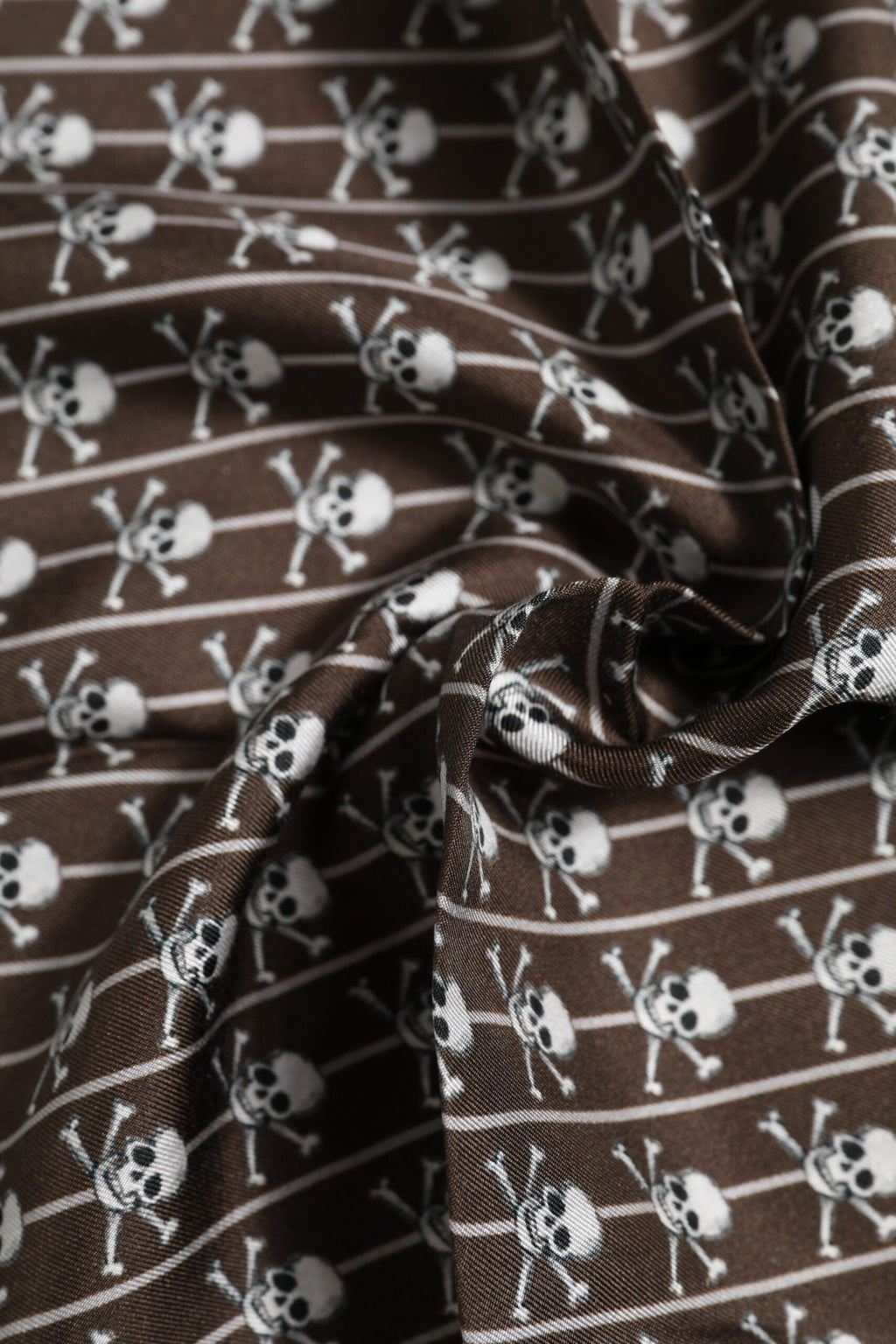 Dolce & Gabbana Brown Skull Silk Square Men Foulard Scarf Dolce & Gabbana