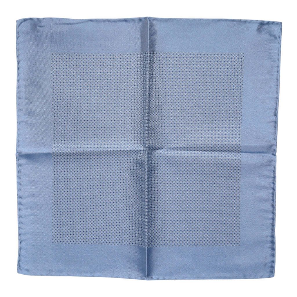 Dolce & Gabbana Light Blue Silk Square Men Foulard Scarf Dolce & Gabbana