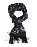 Dolce & Gabbana Black Silk Crown Fringes Men Foulard Scarf Dolce & Gabbana