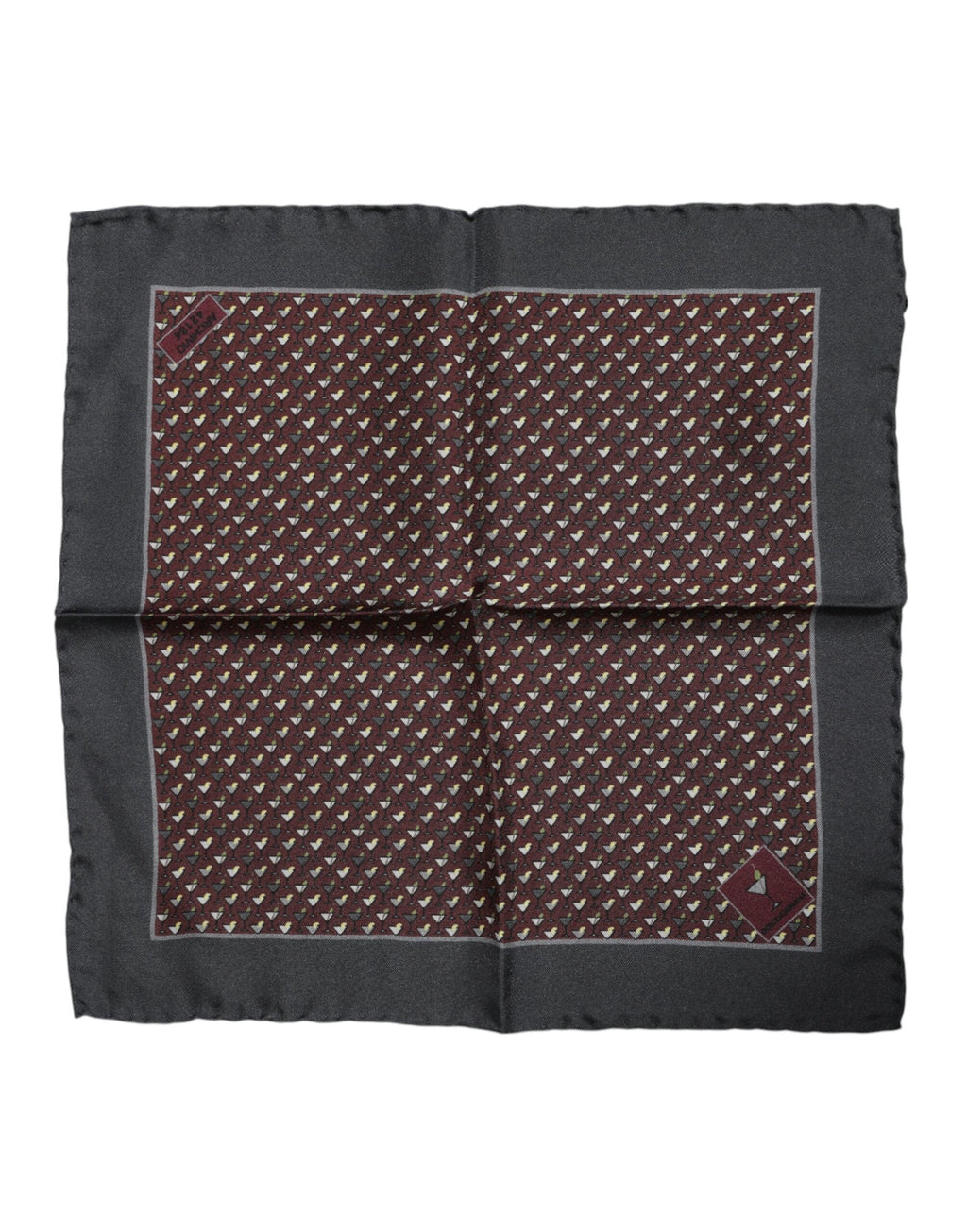 Dolce & Gabbana Maroon Cocktail Silk Square Foulard Scarf Dolce & Gabbana