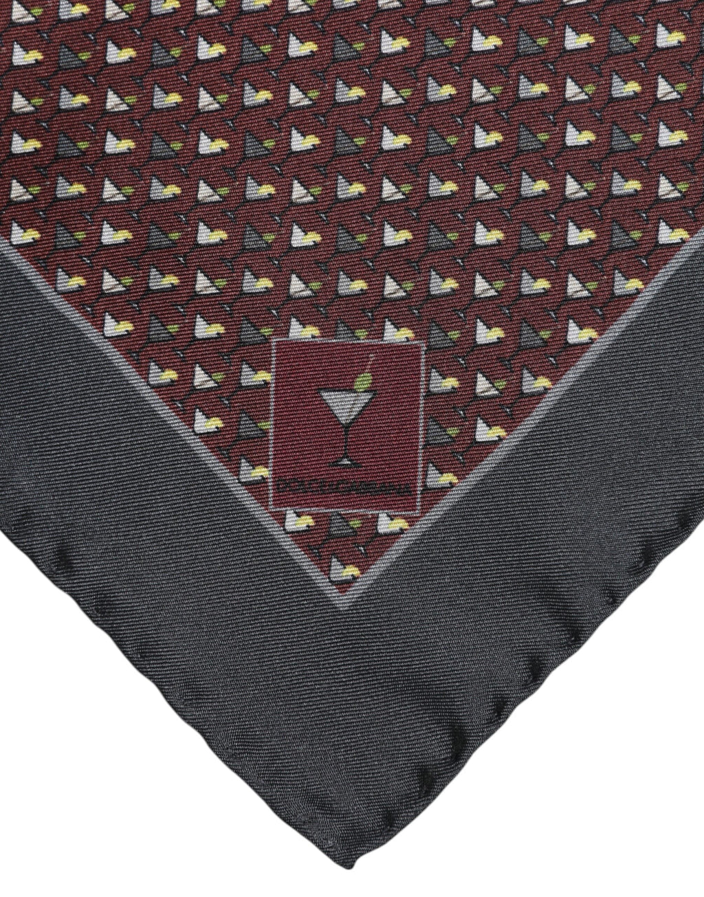 Dolce & Gabbana Maroon Cocktail Silk Square Foulard Scarf Dolce & Gabbana