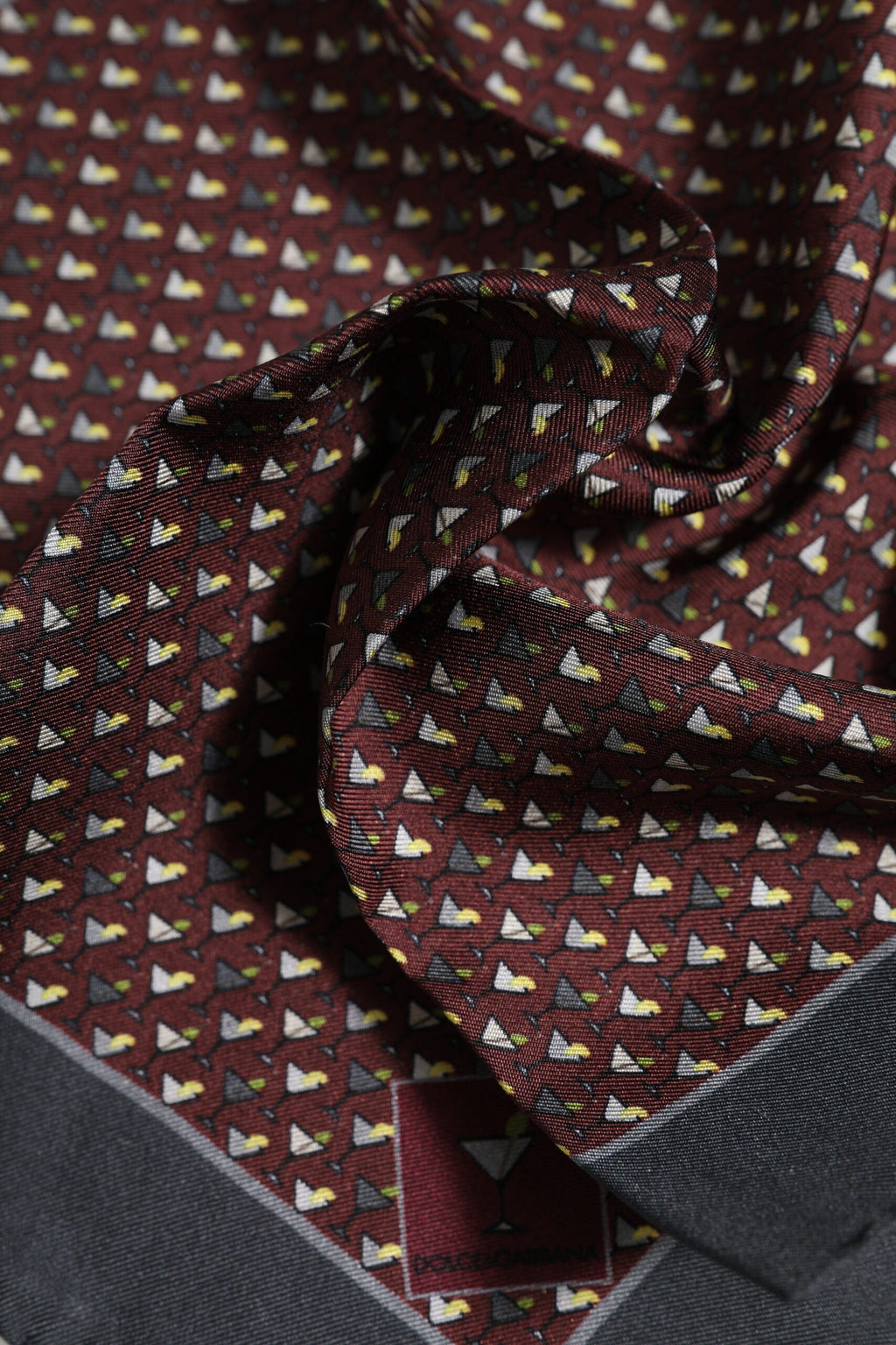 Dolce & Gabbana Maroon Cocktail Silk Square Foulard Scarf Dolce & Gabbana