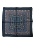 Dolce & Gabbana Blue Printed Silk Square Men Foulard Scarf Dolce & Gabbana