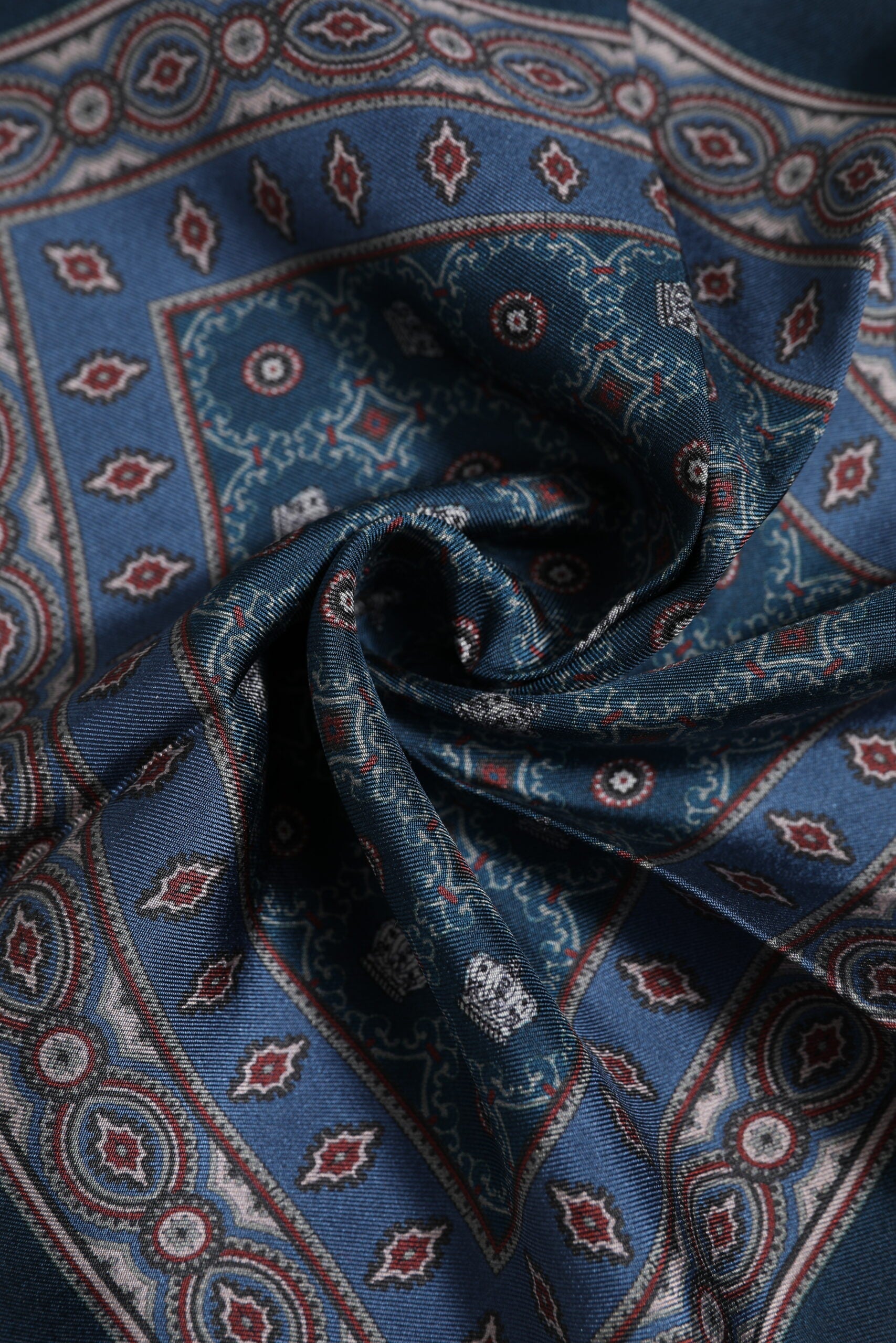 Dolce & Gabbana Blue Printed Silk Square Men Foulard Scarf Dolce & Gabbana