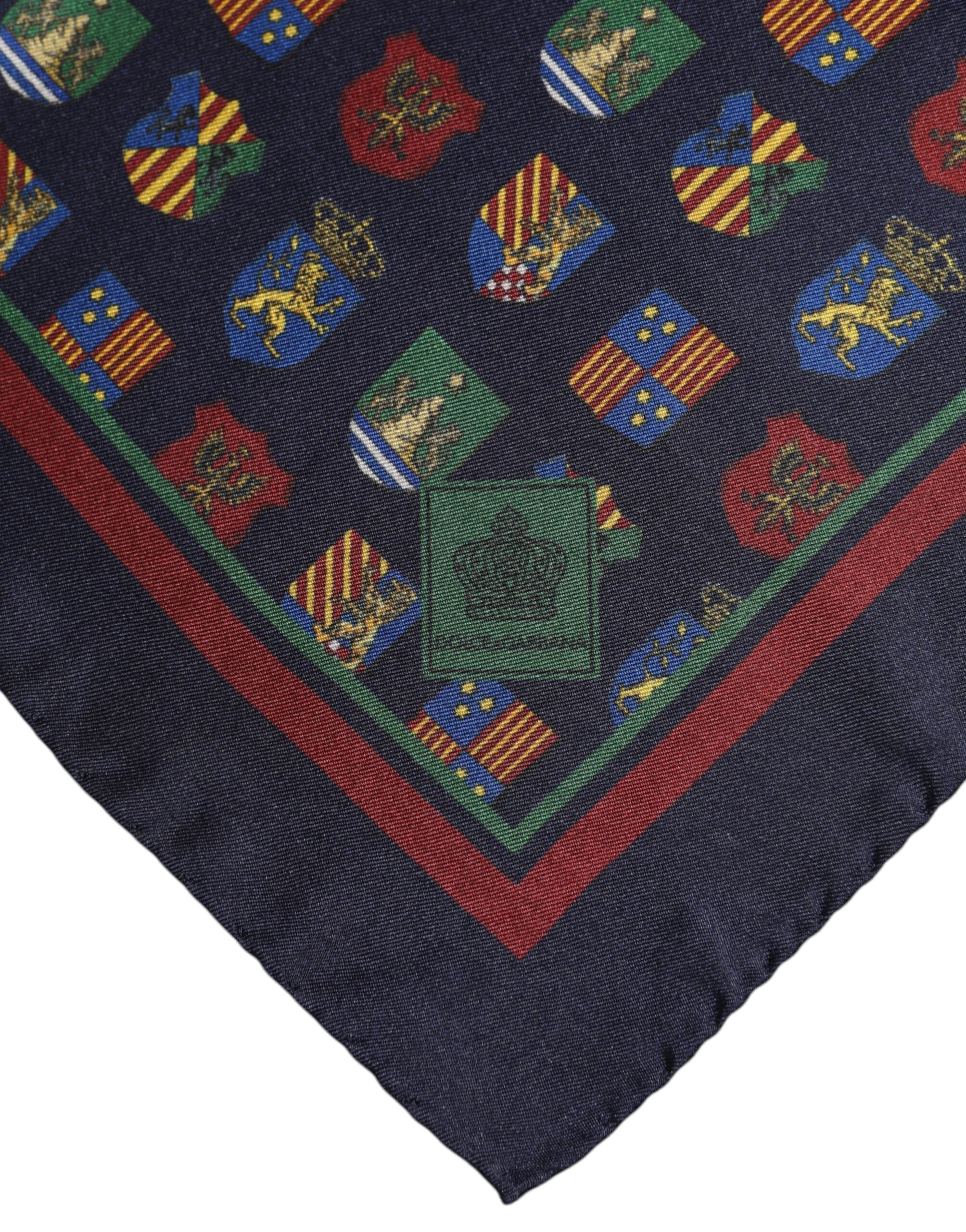 Dolce & Gabbana Multicolor Medals Square Foulard Scarf Dolce & Gabbana
