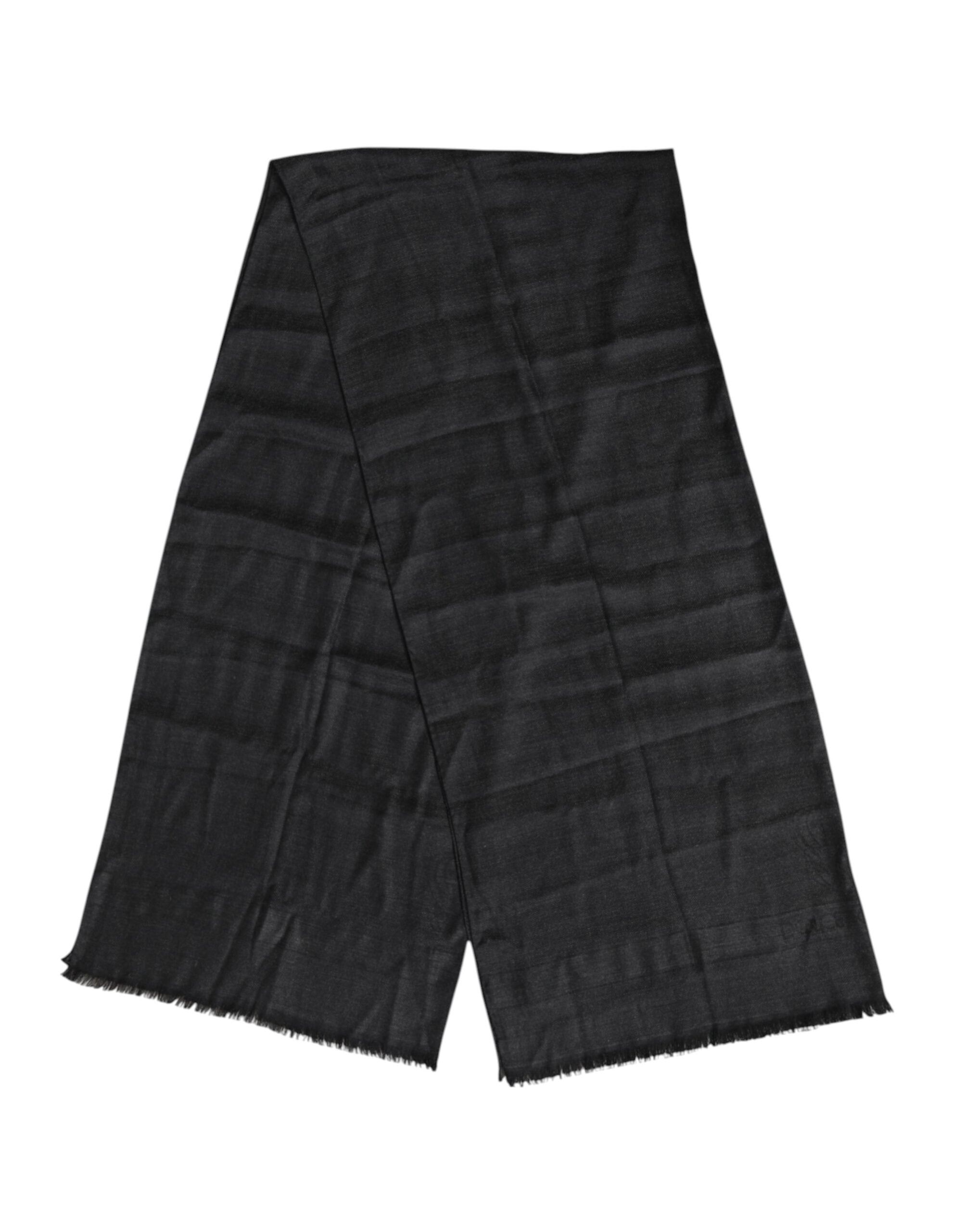 Dolce & Gabbana Dark Gray Cashmere Fringes Neck Warmer Scarf Dolce & Gabbana