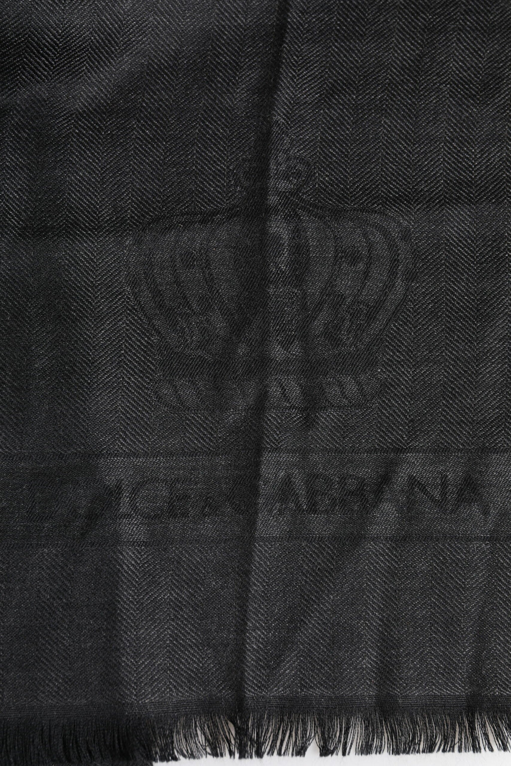 Dolce & Gabbana Dark Gray Cashmere Fringes Neck Warmer Scarf Dolce & Gabbana