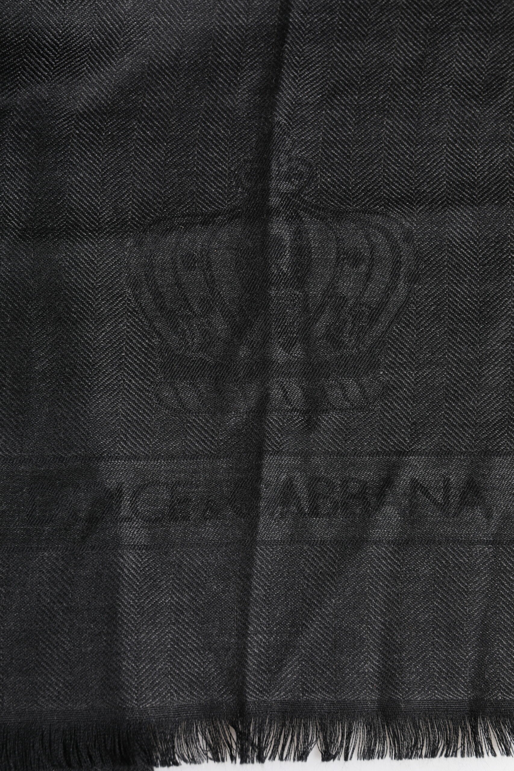 Dolce & Gabbana Dark Gray Cashmere Fringes Neck Warmer Scarf Dolce & Gabbana