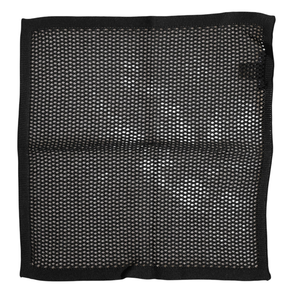 Dolce & Gabbana Black Patterned Cotton Square Foulard Scarf Dolce & Gabbana