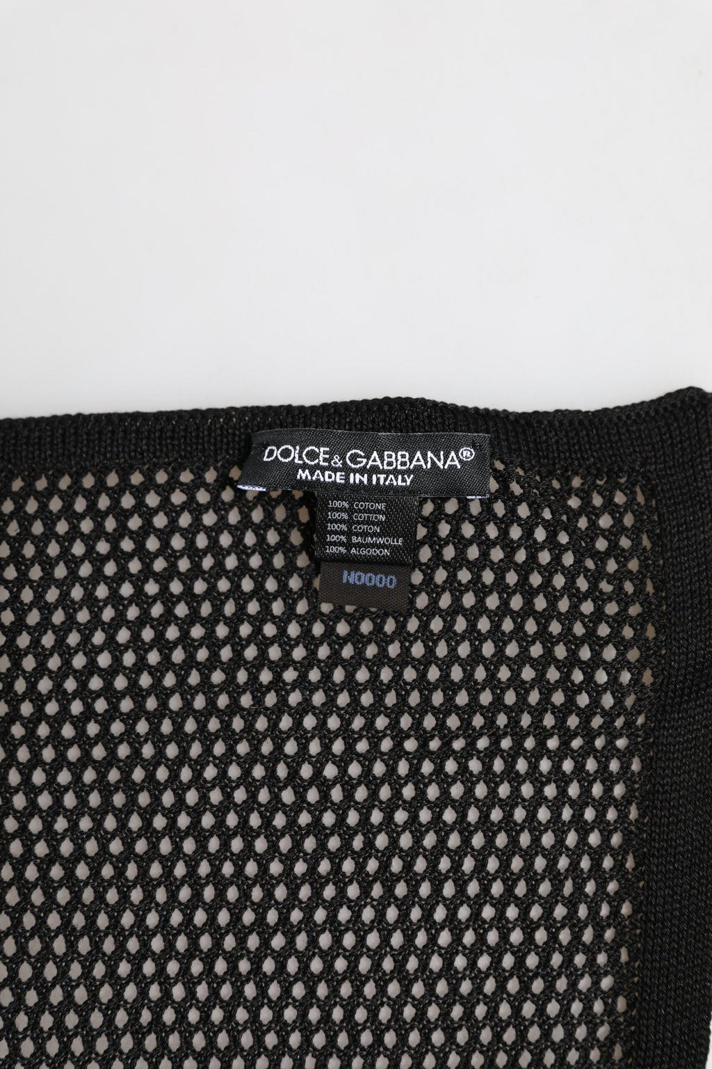 Dolce & Gabbana Black Patterned Cotton Square Foulard Scarf Dolce & Gabbana
