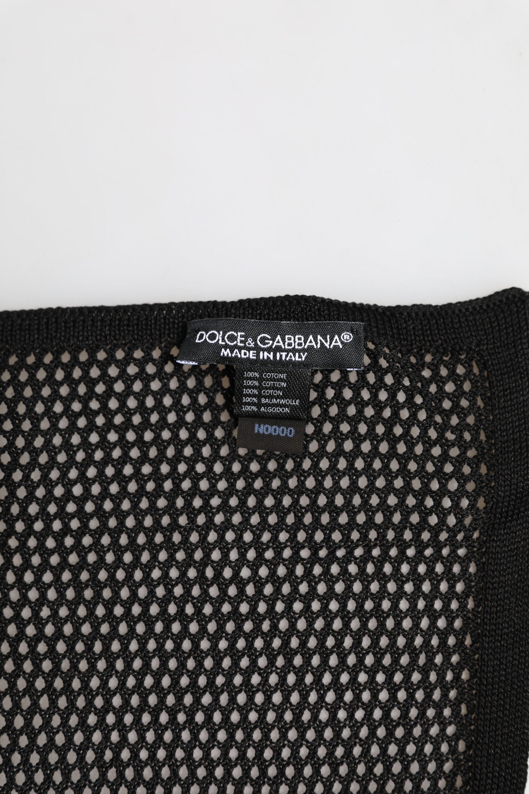 Dolce & Gabbana Black Patterned Cotton Square Foulard Scarf Dolce & Gabbana