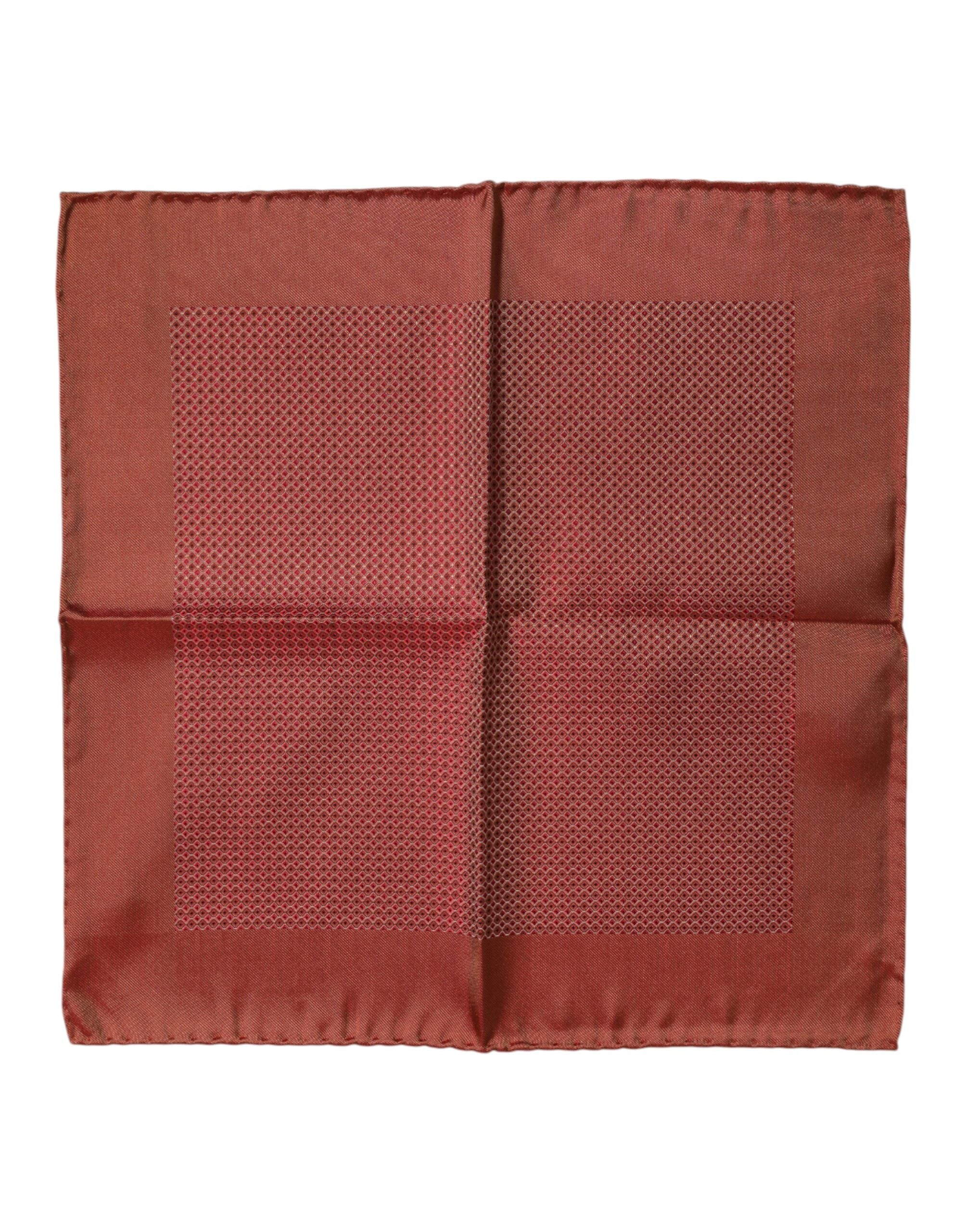 Dolce & Gabbana Orange Silk Square Men Foulard Scarf Dolce & Gabbana