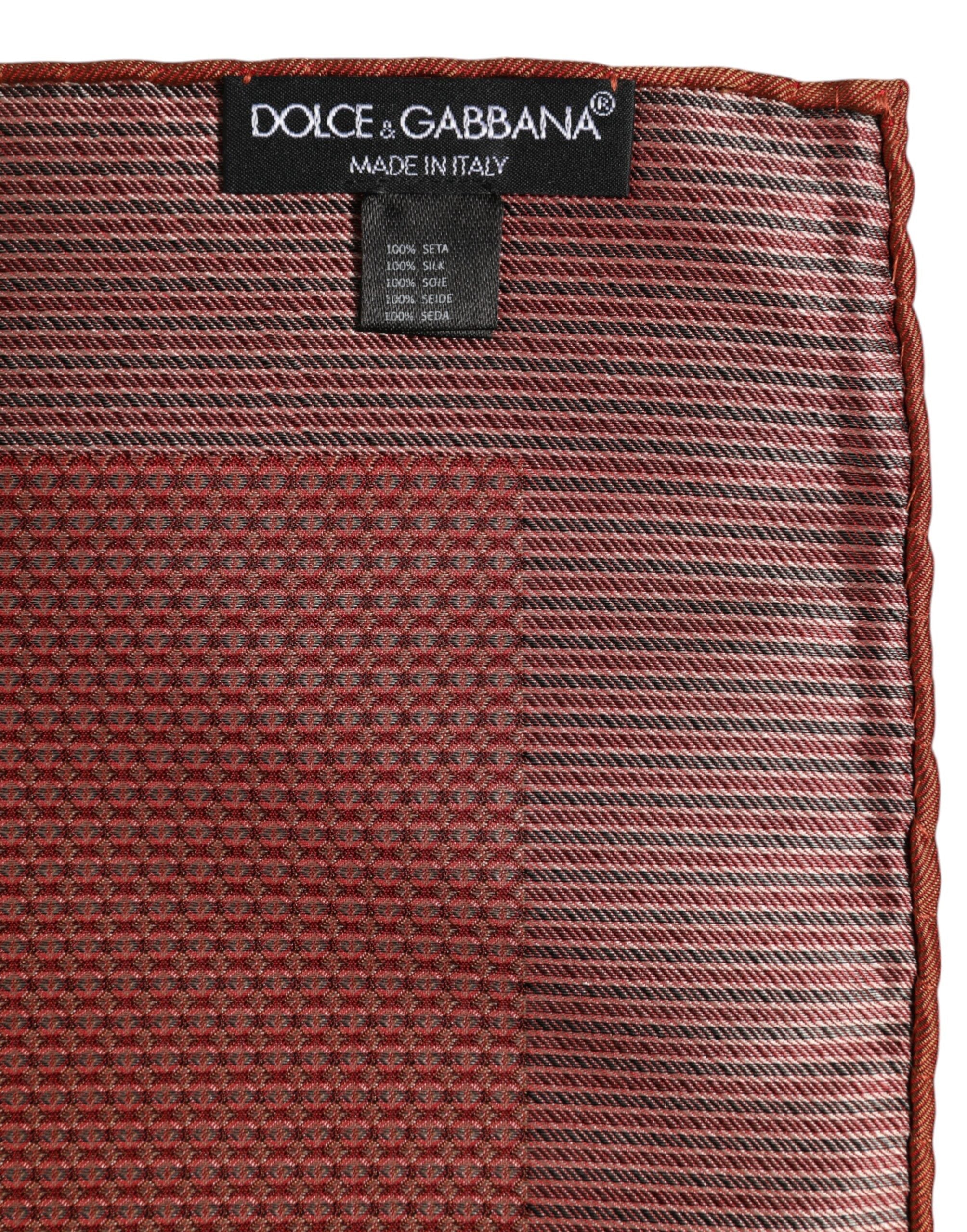 Dolce & Gabbana Orange Silk Square Men Foulard Scarf Dolce & Gabbana