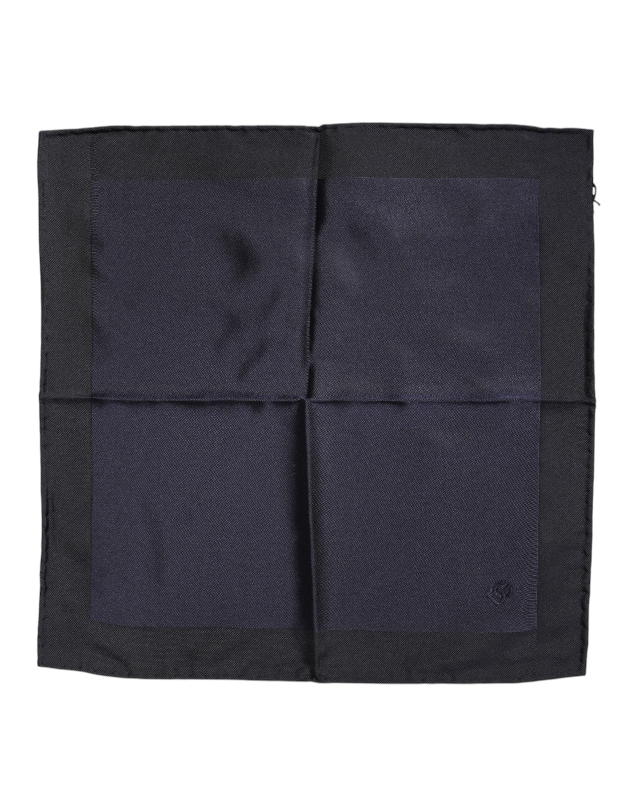 Dolce & Gabbana Dark Blue Silk Square Men Foulard Scarf Dolce & Gabbana