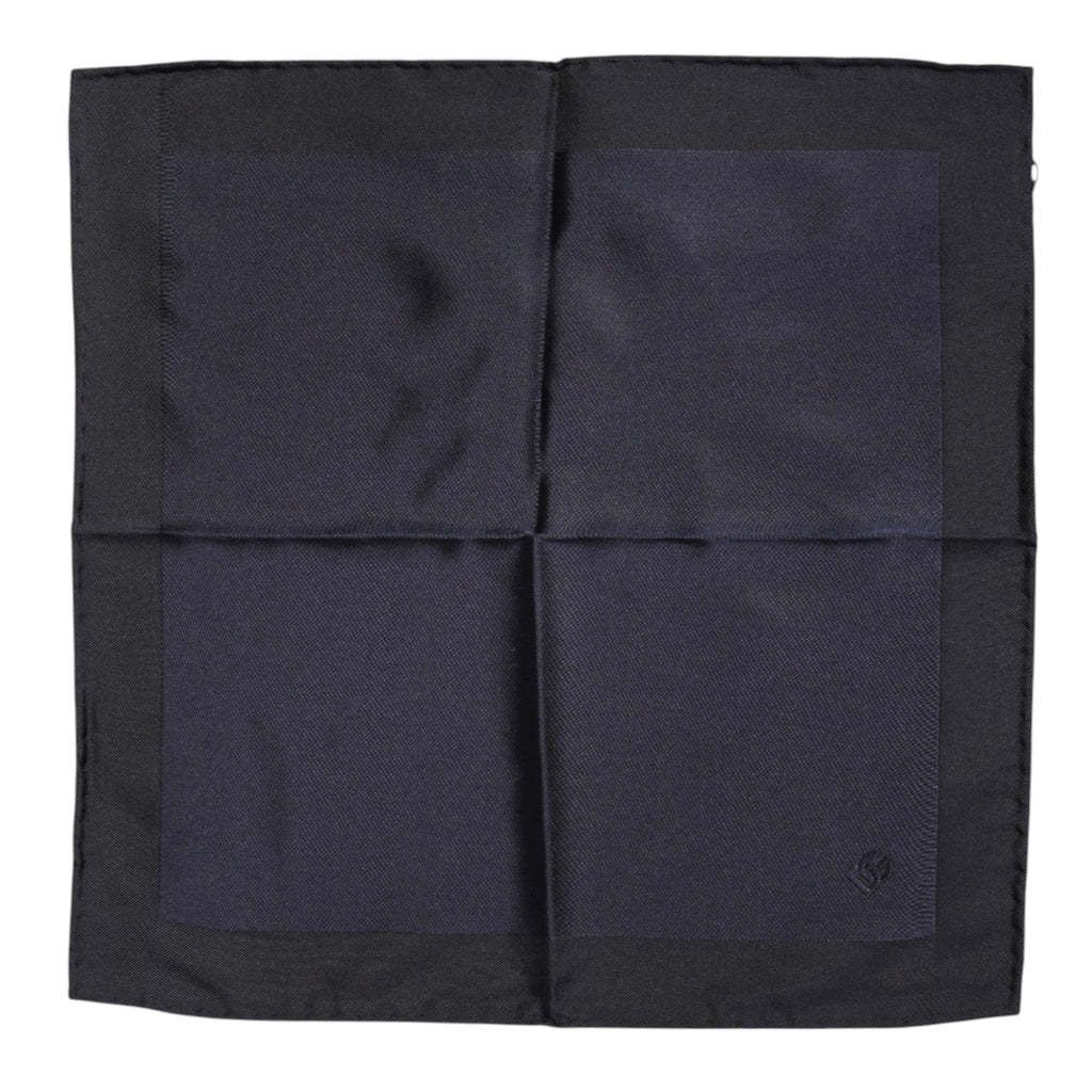 Dolce & Gabbana Dark Blue Silk Square Men Foulard Scarf Dolce & Gabbana