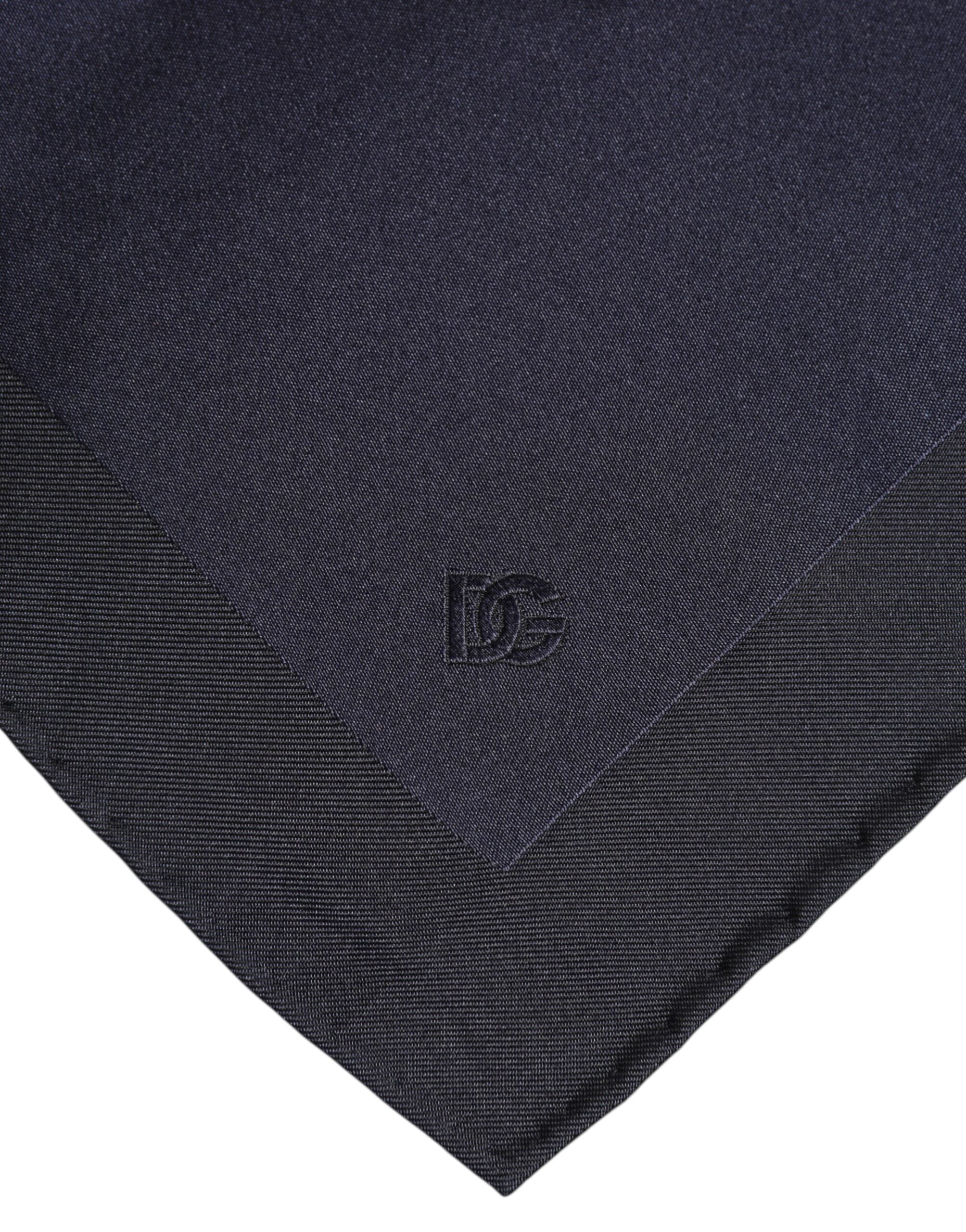 Dolce & Gabbana Dark Blue Silk Square Men Foulard Scarf Dolce & Gabbana
