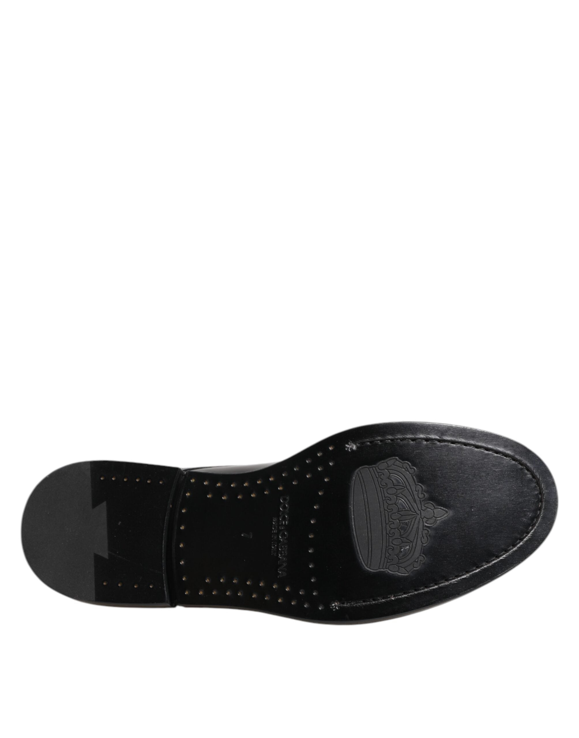 Dolce & Gabbana Black Leather Dress Lace Up Men Formal Shoes Dolce & Gabbana