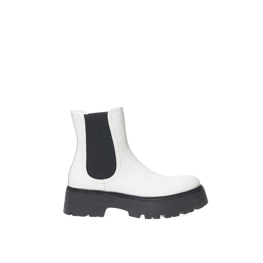 Alexander McQueen Black And White Leather Chelsea Boots Alexander McQueen