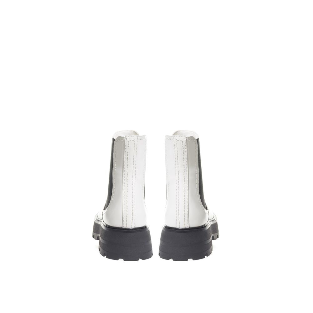 Alexander McQueen Black And White Leather Chelsea Boots Alexander McQueen