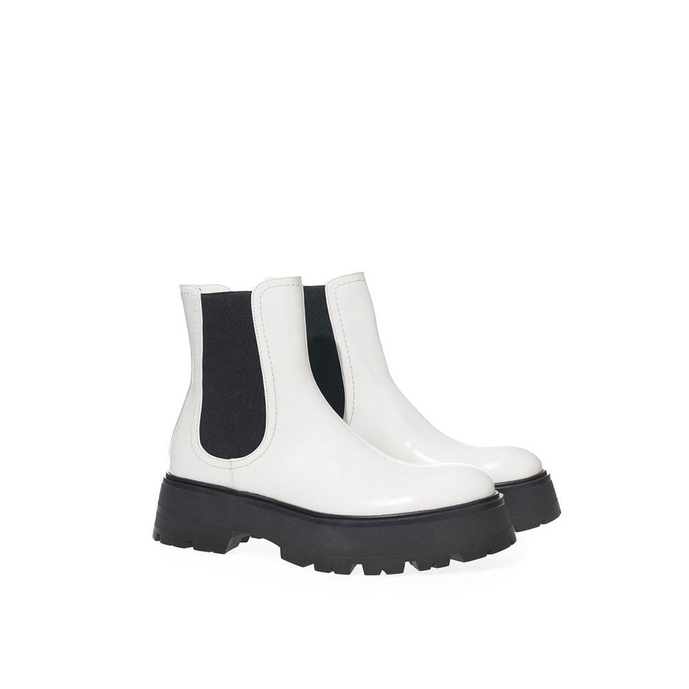 Alexander McQueen Black And White Leather Chelsea Boots Alexander McQueen