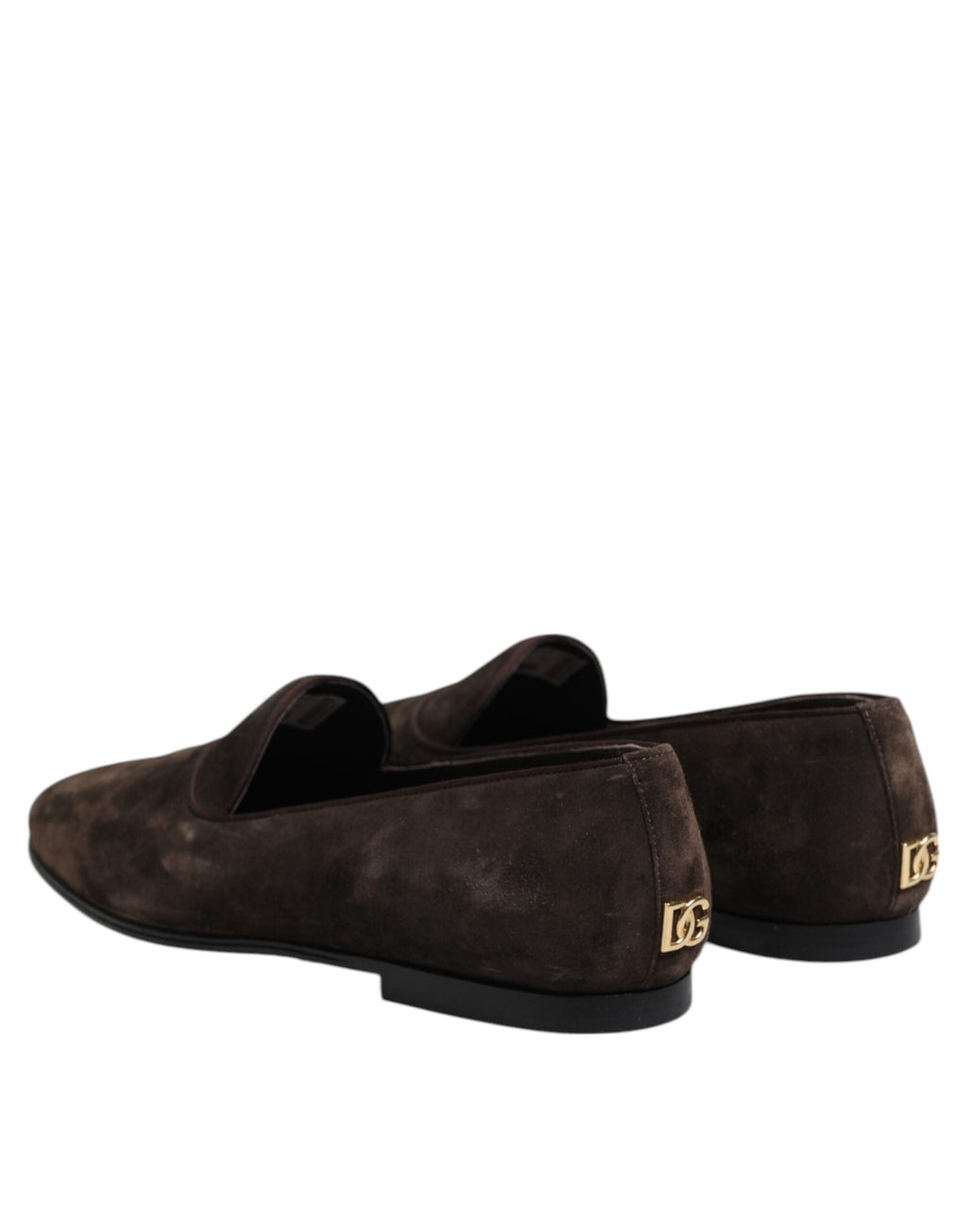 Dolce & Gabbana Brown Velvet Leather Slip On Loafers Shoes Dolce & Gabbana