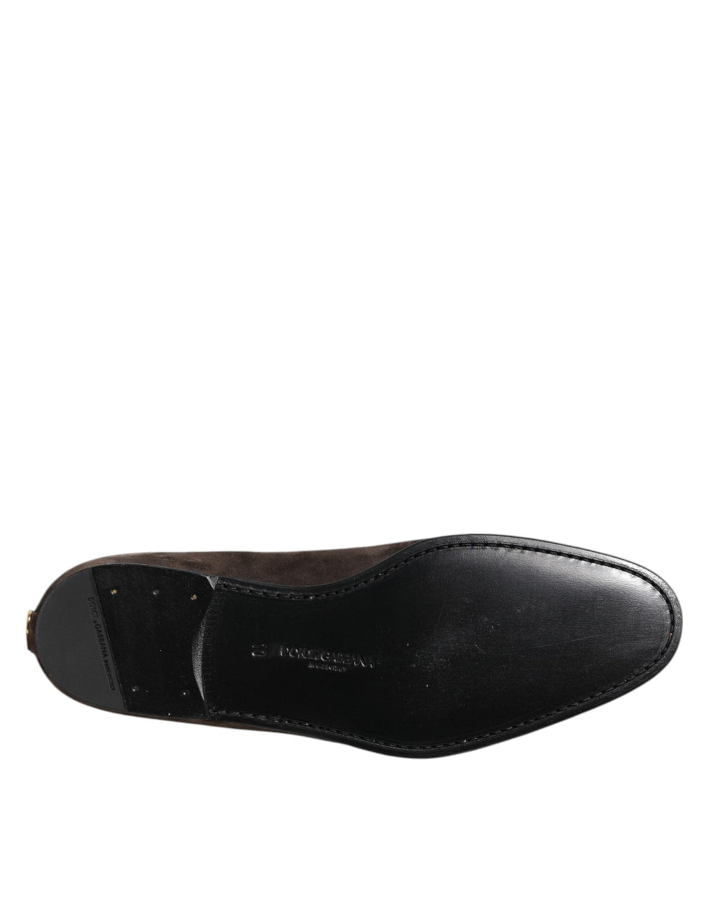 Dolce & Gabbana Brown Velvet Leather Slip On Loafers Shoes Dolce & Gabbana