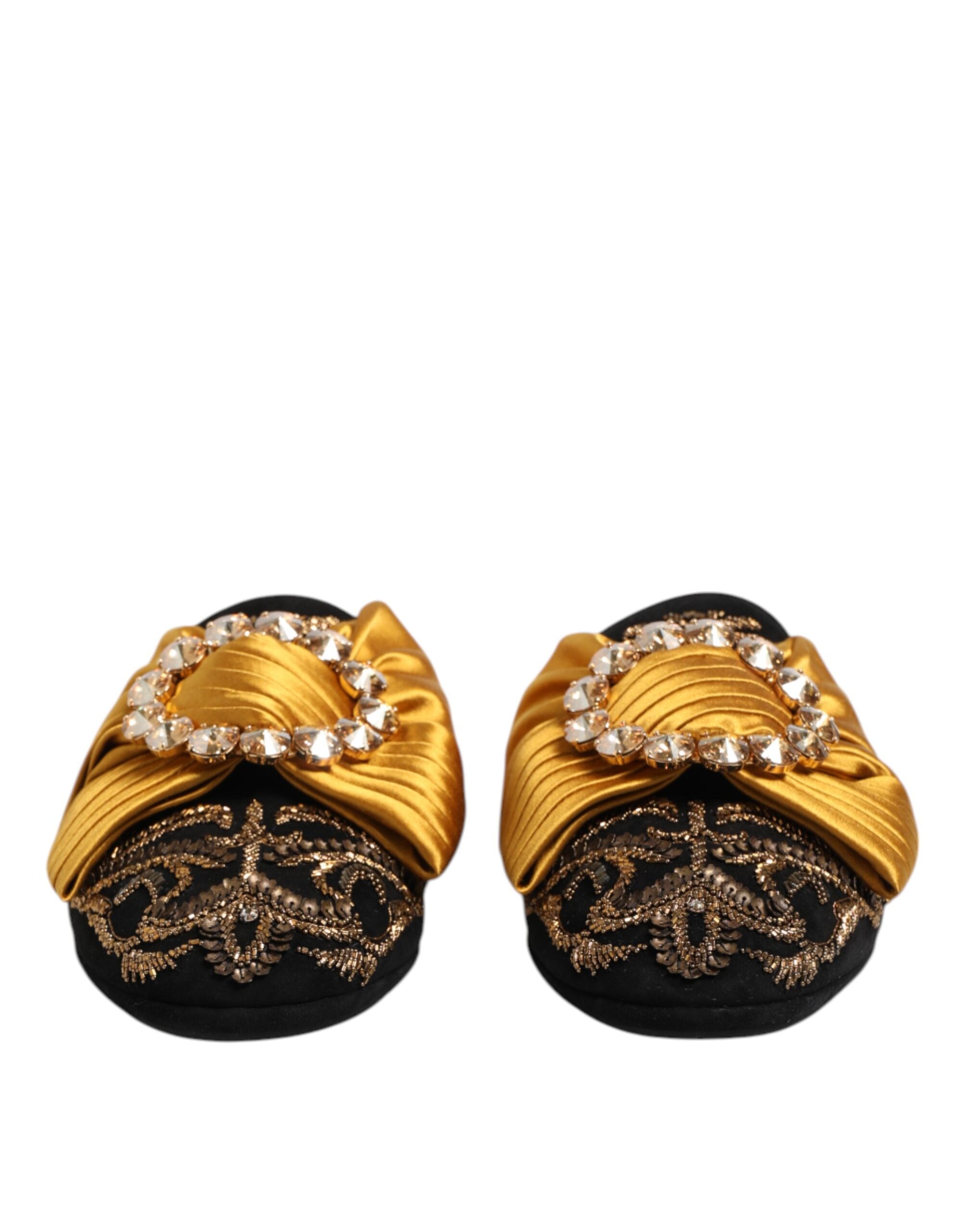 Dolce & Gabbana Multicolor Embellished Flat Sandals Shoes Dolce & Gabbana