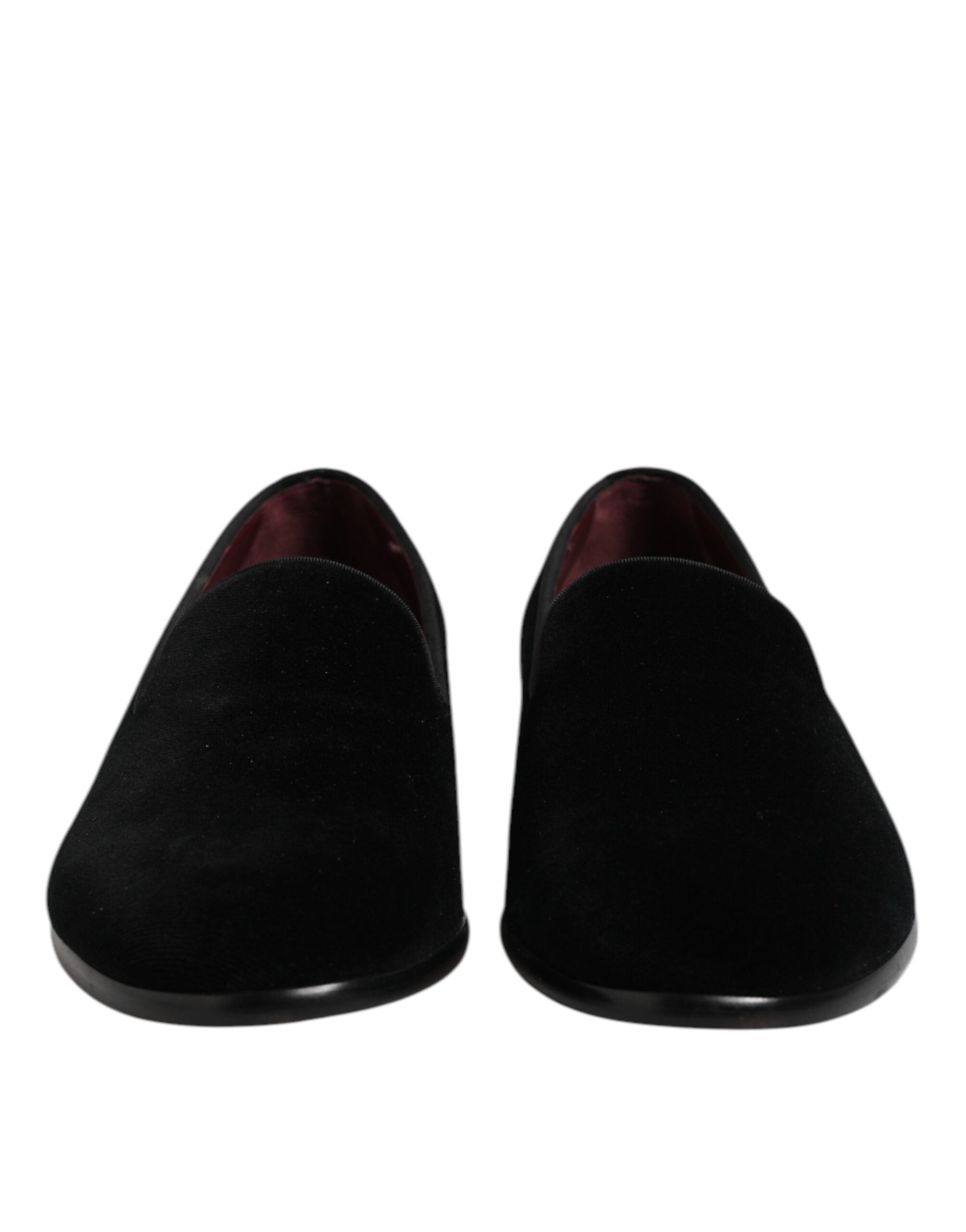 Dolce & Gabbana Black Velvet Slip On Loafers Formal Shoes Dolce & Gabbana