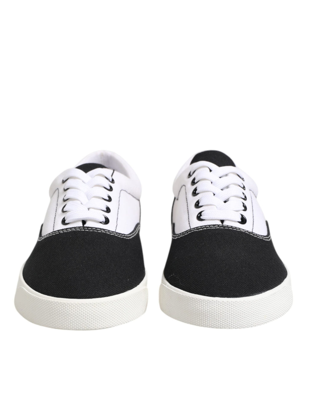 Dolce & Gabbana Black Cotton Canvas Lace Up Men Sneakers Shoes Dolce & Gabbana