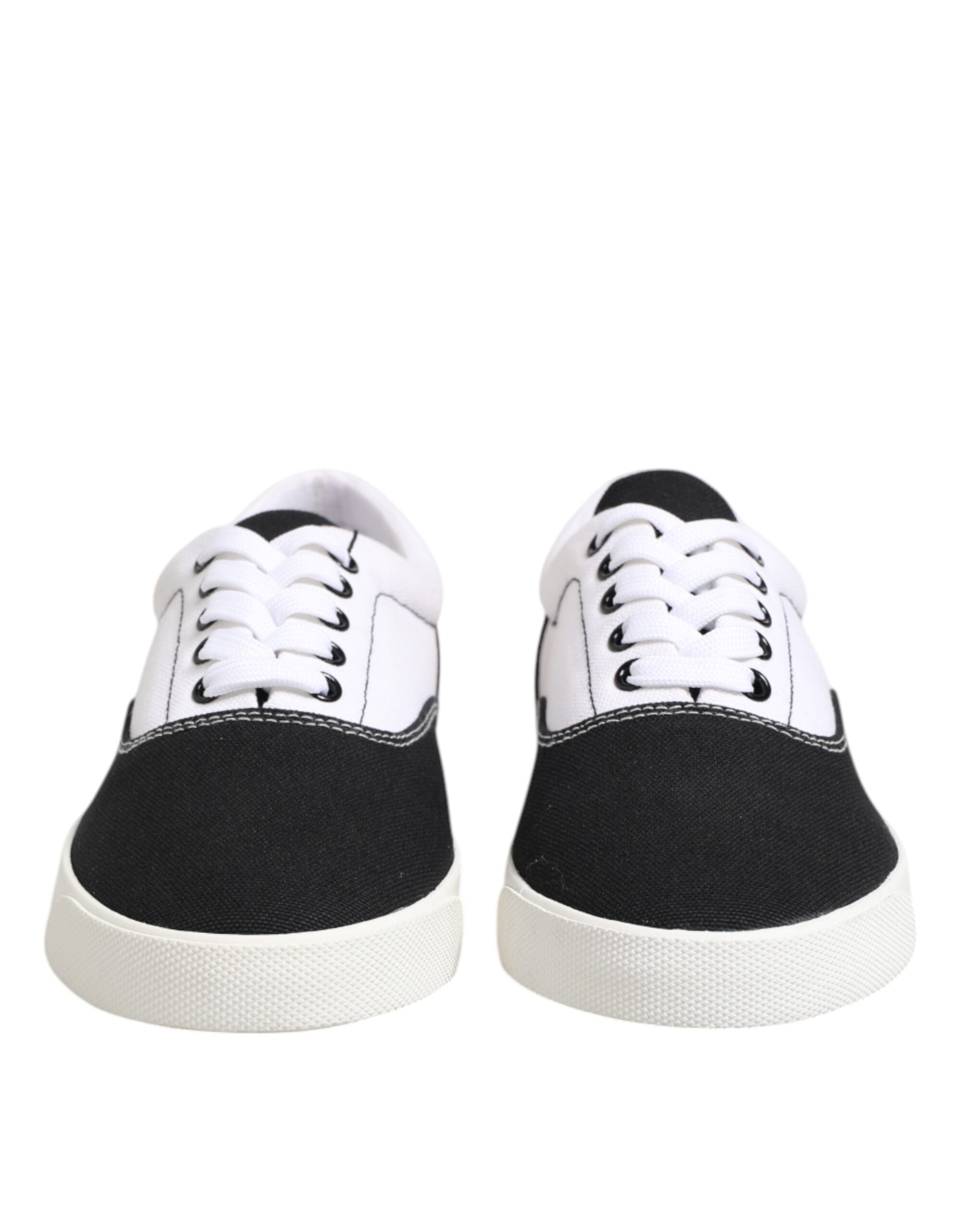 Dolce & Gabbana Black Cotton Canvas Lace Up Men Sneakers Shoes Dolce & Gabbana