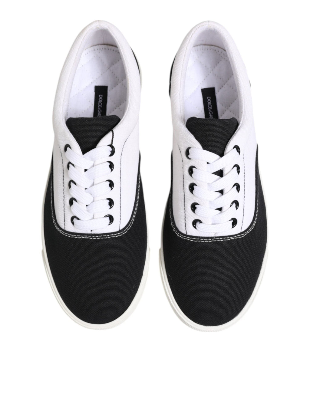 Dolce & Gabbana Black Cotton Canvas Lace Up Men Sneakers Shoes Dolce & Gabbana