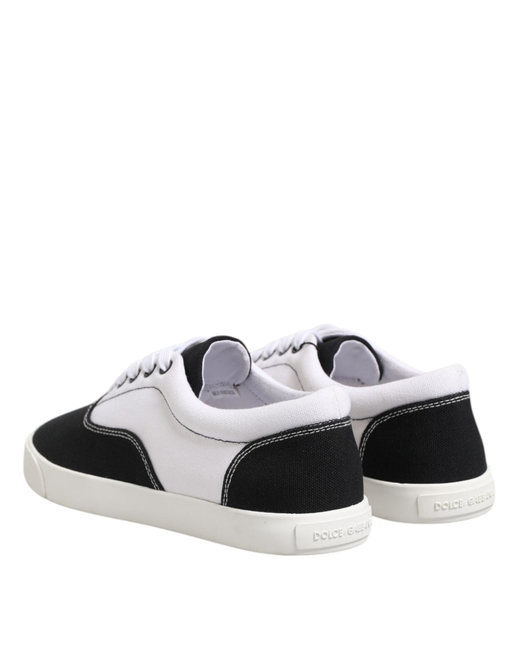 Dolce & Gabbana Black Cotton Canvas Lace Up Men Sneakers Shoes Dolce & Gabbana