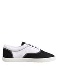 Dolce & Gabbana Black Cotton Canvas Lace Up Men Sneakers Shoes Dolce & Gabbana